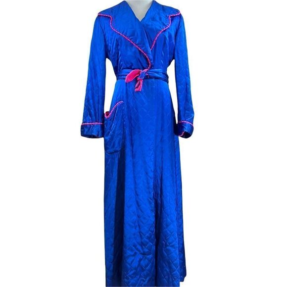 Vintage 1940’s/50’s ( remake?) Glamorous Quilted Satin Dressing Gown/Robe Small - Picture 1 of 11